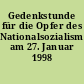 Gedenkstunde für die Opfer des Nationalsozialismus am 27. Januar 1998