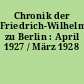 Chronik der Friedrich-Wilhelms-Universität zu Berlin : April 1927 / März 1928