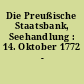 Die Preußische Staatsbank, Seehandlung : 14. Oktober 1772 - 1922