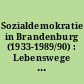 Sozialdemokratie in Brandenburg (1933-1989/90) : Lebenswege zwischen Widerstand, Vereinnahmung und Neubeginn