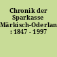 Chronik der Sparkasse Märkisch-Oderland : 1847 - 1997