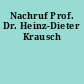 Nachruf Prof. Dr. Heinz-Dieter Krausch