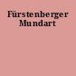 Fürstenberger Mundart