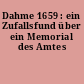 Dahme 1659 : ein Zufallsfund über ein Memorial des Amtes