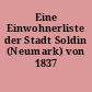 Eine Einwohnerliste der Stadt Soldin (Neumark) von 1837