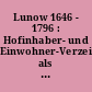 Lunow 1646 - 1796 : Hofinhaber- und Einwohner-Verzeichnis als Ersatzkirchenbuch mit Ergänzungen 1543 - 1986