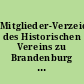 Mitglieder-Verzeichnis des Historischen Vereins zu Brandenburg a.d.H. : Oktober 1918
