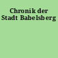 Chronik der Stadt Babelsberg