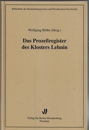 Das Prozeßregister des Klosters Lehnin