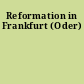 Reformation in Frankfurt (Oder)
