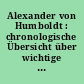Alexander von Humboldt : chronologische Übersicht über wichtige Daten seines Lebens