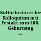 Kulturhistorisches Kolloquium mit Festakt zum 400. Geburtstag von Christian Mentzel am 15. Juni 2022 im Dom St. Marien in Fürstenwalde/Spree : Konferenzband