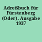 Adreßbuch für Fürstenberg (Oder). Ausgabe 1937