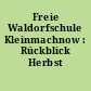 Freie Waldorfschule Kleinmachnow : Rückblick Herbst 2000