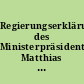 Regierungserklärung des Ministerpräsidenten Matthias Platzeck. Aussprache über die Regierungserklärung am 27. Oktober 2004 vor dem Landtag Brandenburg ; Wortprotokoll