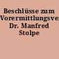 Beschlüsse zum Vorermittlungsverfahren Dr. Manfred Stolpe