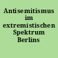 Antisemitismus im extremistischen Spektrum Berlins