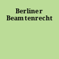 Berliner Beamtenrecht