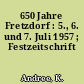 650 Jahre Fretzdorf : 5., 6. und 7. Juli 1957 ; Festzeitschrift