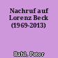 Nachruf auf Lorenz Beck (1969-2013)