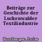 Beiträge zur Geschichte der Luckenwalder Textilindustrie