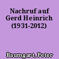 Nachruf auf Gerd Heinrich (1931-2012)