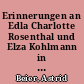 Erinnerungen an Edla Charlotte Rosenthal und Elza Kohlmann in Werder (Havel)