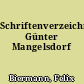 Schriftenverzeichnis Günter Mangelsdorf