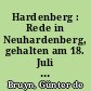 Hardenberg : Rede in Neuhardenberg, gehalten am 18. Juli 2004 in der Schinkel-Kirche aus Anlaß des 60. Jahrestages des 20. Juli 1944