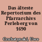 Das älteste Repertorium des Pfarrarchivs Perleberg von 1690