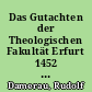 Das Gutachten der Theologischen Fakultät Erfurt 1452 über 'Das heilige Blut von Wilsnack'