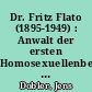 Dr. Fritz Flato (1895-1949) : Anwalt der ersten Homosexuellenbewegung ; eine Expertise im Auftrag der Landesstelle für Gleichbehandlung - gegen Diskriminierung (Landesantidiskriminierungsstelle - LADS), Fachbereich für Belange von Lesben, Schwulen, Bisexuellen, trans- und intergeschlechtlichen Menschen (LSBTI)