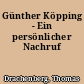 Günther Köpping - Ein persönlicher Nachruf