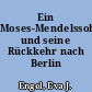 Ein Moses-Mendelssohn-Unikat und seine Rückkehr nach Berlin