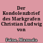 Der Kondolenzbrief des Markgrafen Christian Ludwig von Brandenburg-Schwedt