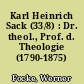 Karl Heinrich Sack (33/8) : Dr. theol., Prof. d. Theologie (1790-1875)