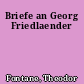 Briefe an Georg Friedlaender