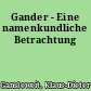 Gander - Eine namenkundliche Betrachtung