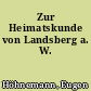Zur Heimatskunde von Landsberg a. W.