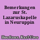 Bemerkungen zur St. Lazaruskapelle in Neuruppin