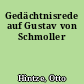 Gedächtnisrede auf Gustav von Schmoller