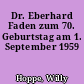 Dr. Eberhard Faden zum 70. Geburtstag am 1. September 1959
