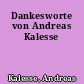 Dankesworte von Andreas Kalesse