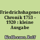 Friedrichshagener Chronik 1753 - 1920 : kleine Ausgabe
