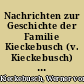 Nachrichten zur Geschichte der Familie Kieckebusch (v. Kieckebusch) : aus Urkunden und Familiennachrichten zusammengestellt
