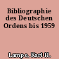Bibliographie des Deutschen Ordens bis 1959