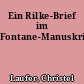 Ein Rilke-Brief im Fontane-Manuskript
