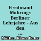 Ferdinand Möhrings Berliner Lehrjahre - Aus den Tagebüchern von 1830/31 und 1834/35