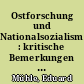 Ostforschung und Nationalsozialismus : kritische Bemerkungen zur aktuellen Forschungsdiskussion