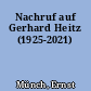 Nachruf auf Gerhard Heitz (1925-2021)
